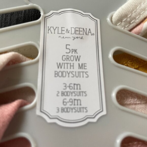 Set of 5 Girls Baby Bodysuits, 3-6m and 6-9m, 5-Pack Rompers, Pink, Strawberries - Picture 8 of 10